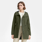 品牌收腰软壳中长冲锋衣抓绒里保暖防泼水防风弹力户外女徒步登山