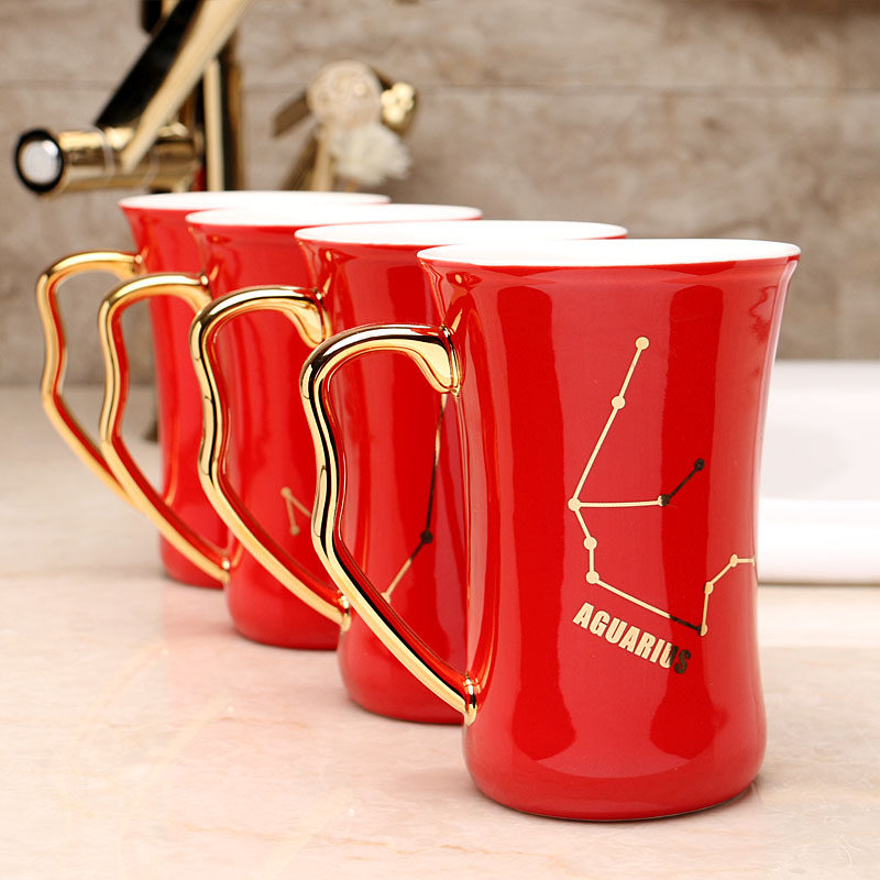 结婚漱口刷牙杯陶瓷星座洗漱杯创意婚庆牙刷杯牙缸牙具收纳杯子