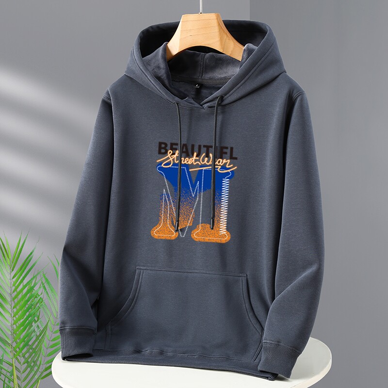 春秋冬男卫衣套头连帽衫加肥加大码宽松休闲长袖加绒加厚潮牌外套