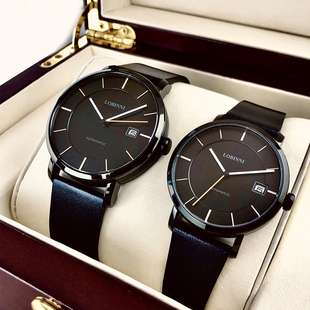 情侣机械表一对装 罗宾尼新款 纤薄防水手表圣诞节礼物 精美礼盒