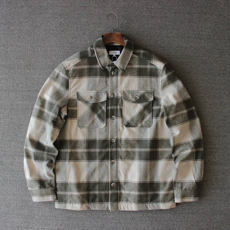 纯棉保暖格子衬衣秋冬