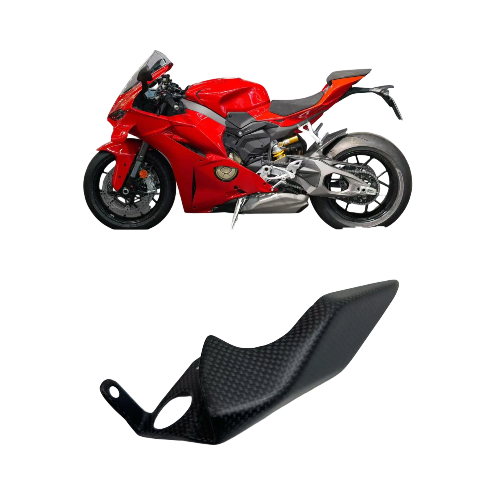 适用杜卡迪panigale街霸V2 V4 V4S V4R SP碳纤维链条保护盖链条罩