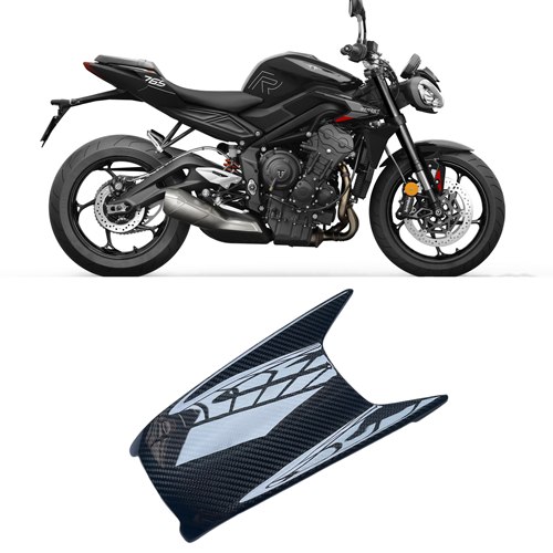适用凯旋765RS/R moto2 摩托车改装碳纤维油箱盖装饰罩保护壳配件