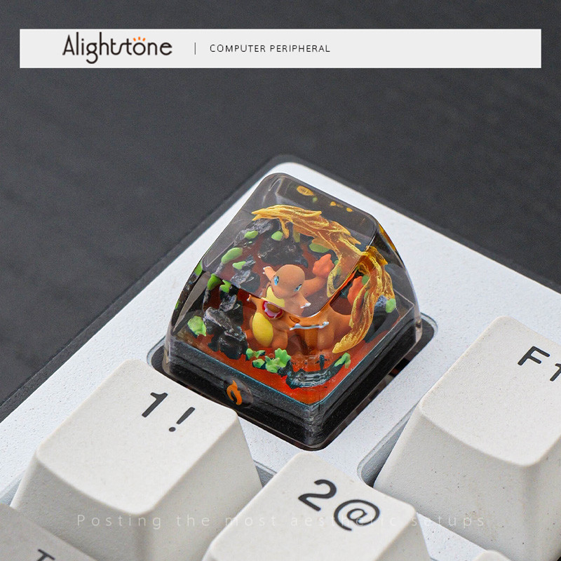 宝可梦小火龙键帽单个水晶滴胶