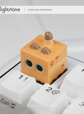 Alightstone个性立体键帽盒子里的猫十字树脂单体客制化机械键帽