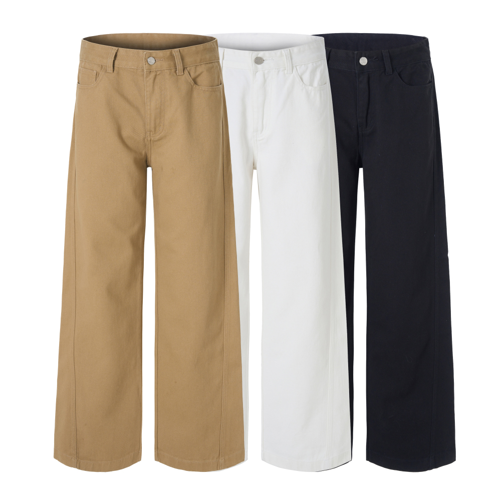 2025秋冬美式A字纯棉直筒宽松弧形男女高级感cleanfit休闲裤子潮，男装休闲裤，奇怪漫猴工厂店