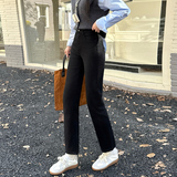 黑色直筒牛仔裤女2025新款秋季高腰宽松显瘦九分窄版烟管裤子，女装休闲裤，奇怪漫猴工厂店