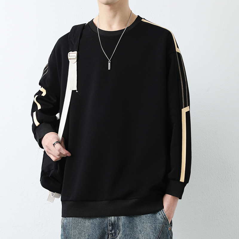 春秋季新款男士卫衣休闲百搭青年帅气长袖T恤圆领卫衣，男装T恤，奇怪漫猴工厂店