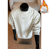 2025冬季新款港风假模大码圆领加绒卫衣M-5XHW25927-P50，男装卫衣，奇怪漫猴工厂店