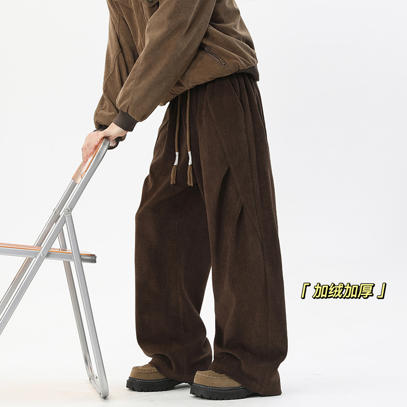 2025HK251059加绒无影墙人字纹打褶长裤M-5XHK251054-特P40，男装休闲裤，奇怪漫猴工厂店
