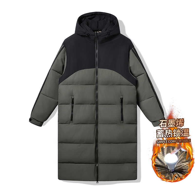【M-3XL】【100-190斤】男女同款长款大码石墨烯棉衣外套，男装棉衣，奇怪漫猴工厂店