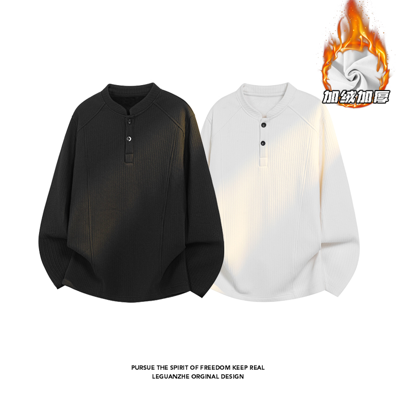2025HT25765加绒白底大码立领长袖T恤M-5XHT25982-特P35，男装T恤，奇怪漫猴工厂店