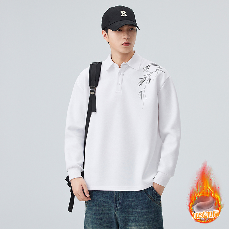 爆版加绒加厚风男士翻领长袖POLO衫，男装T恤，奇怪漫猴工厂店