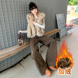 可可棕长裤加绒