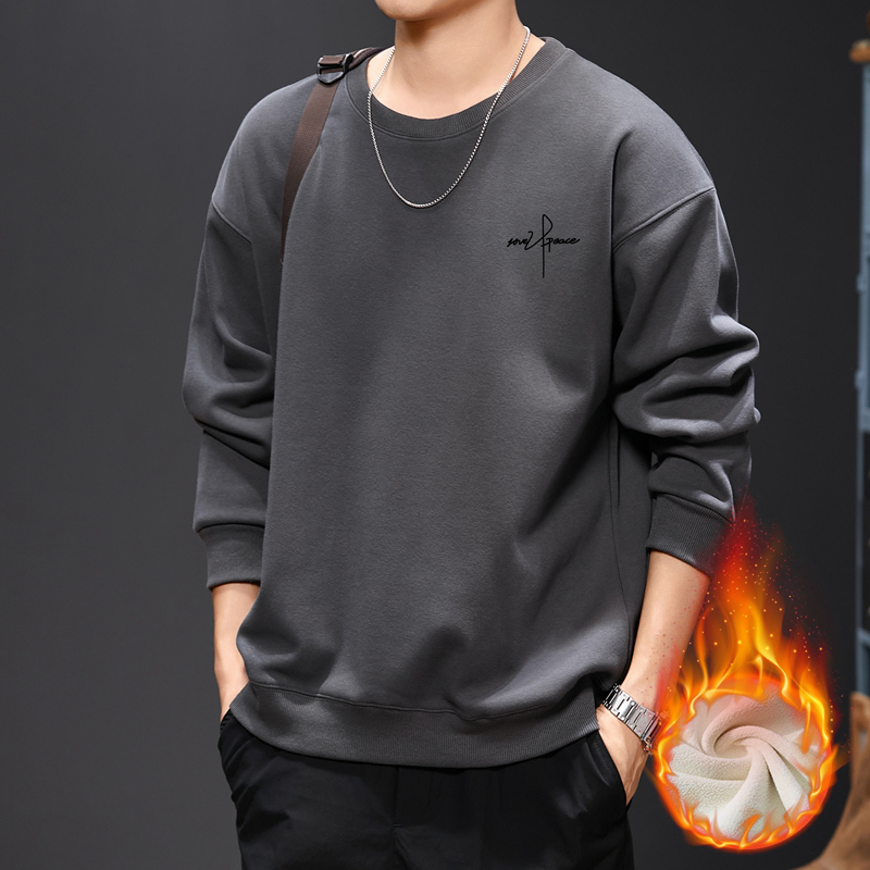 加绒加厚潮版穿搭翻领长袖秋冬季新款重磅卫衣，男装卫衣，奇怪漫猴工厂店