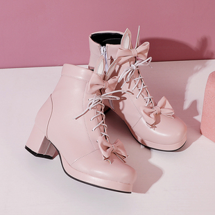 小女孩儿童靴子女童马丁靴夏小学生女鞋冬季鞋萝莉塔鞋子高跟鞋秋