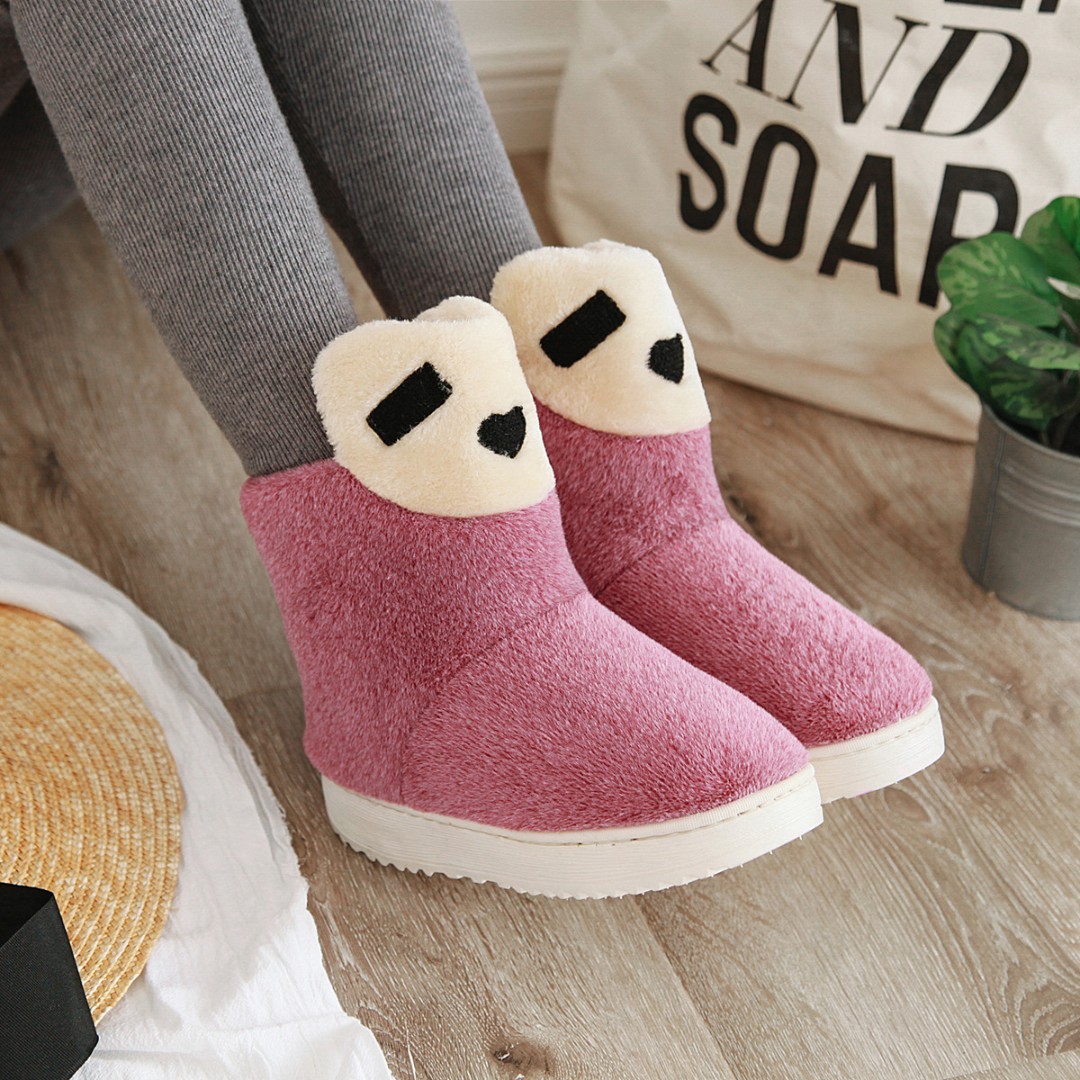 亲子鞋母女童棉鞋卡通可爱家居家室内外穿防滑保暖棉靴儿童雪地靴