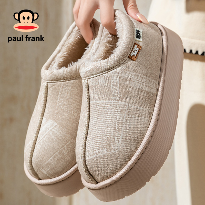 大嘴猴棉拖鞋女款秋冬外穿加厚毛绒微防水休闲厚底保暖毛毛棉鞋冬