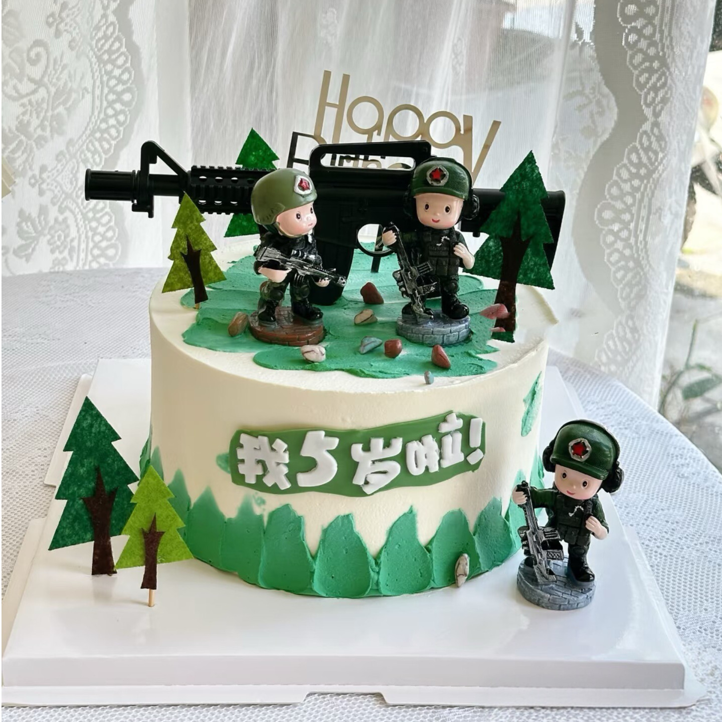 模型枪M16蛋糕装饰男孩生日摆件图片