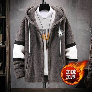 2020冬装新款挂拍加绒加厚羊羔绒夹克男保暖外套 A436-J594-P100图片