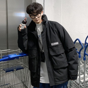 920 冬装新款港风90%白鸭绒羽绒服男炫彩字母外套图片