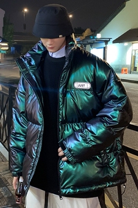 925 P135控价188 冬季潮牌高级感亮面棉服男宽松立领保暖棉衣外套图片