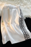 白色华夫格短裤新款潮流简约夏季潮牌侧边织带五分A436-511-P32，男装休闲裤，电商A436