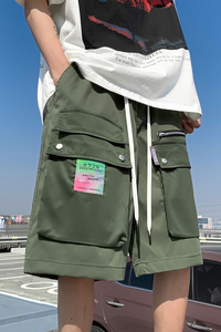 夏季复古宽松休闲裤工装机能风大口袋五分裤 A436-5233-P45控价60图片
