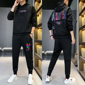 有现货 2021春季新款潮牌休闲运动套装男两件套 A436-192207图片