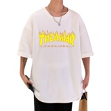 2022港风新款克莱因蓝字母印花美式短袖男宽松纯棉A436-264-P30，男装T恤，电商A436