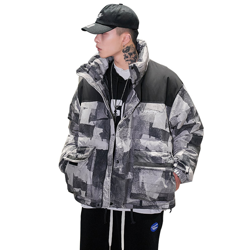 港风抖音同款面包服立领箱型外套男保暖抗菌羽绒服436-915,男装羽绒服,电商A436