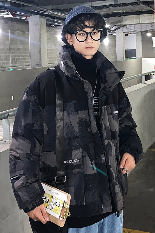 A436-915-P190控258港风抖音同款面包服立领箱型外套保暖羽绒服,男装棉衣,电商A436