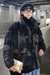 A436-915-P190控258 港风抖音同款面包服立领箱型外套保暖羽绒服图片