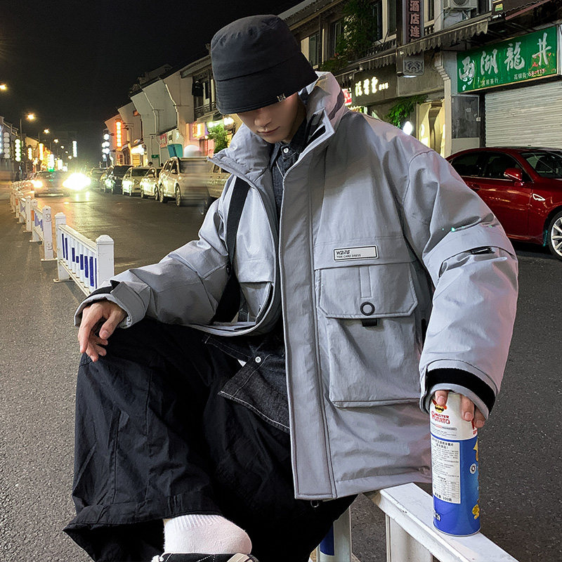 920冬装新款港风90%白鸭绒羽绒服男炫彩外套，男装羽绒服，电商A436