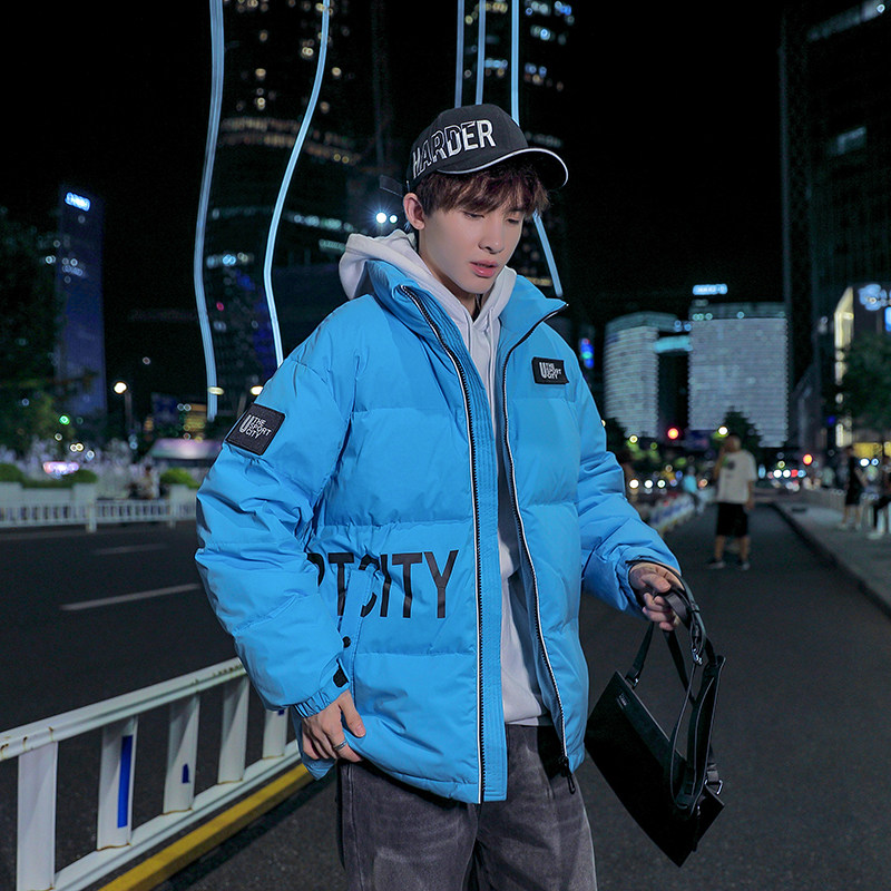 冬季羽绒服男港风宽松面包服立领休闲青年袄子外套A436-908-P165，男装羽绒服，电商A436