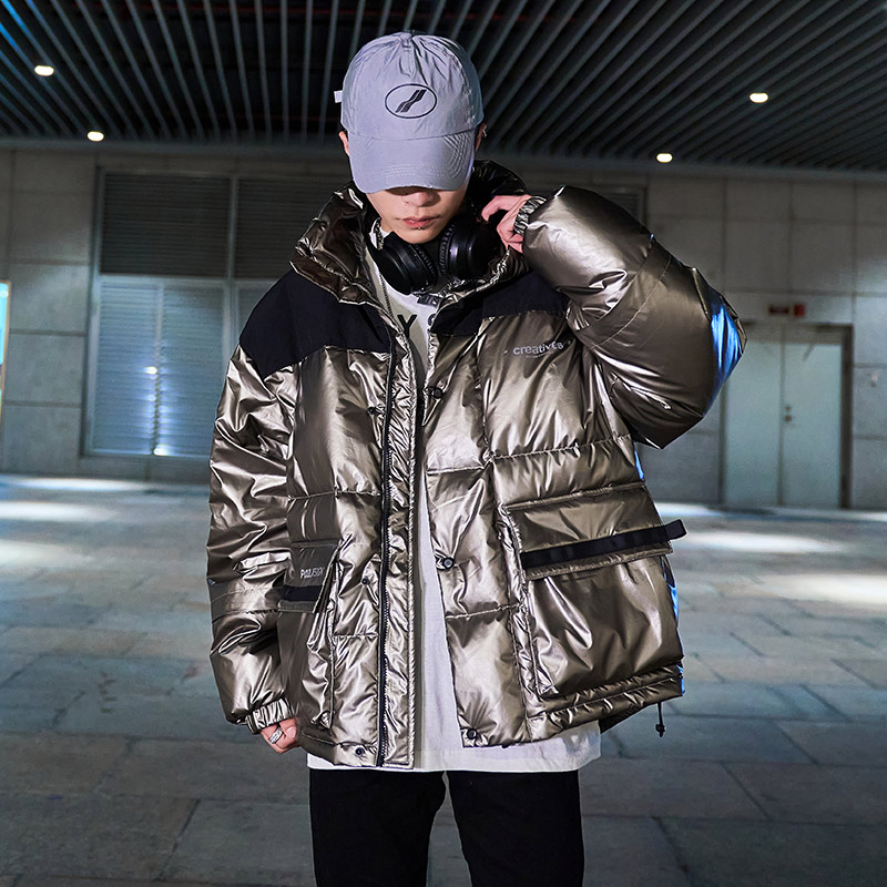 9112021韩潮牌羽绒服90白鸭绒情侣短款面包女加厚，男装羽绒服，电商A436