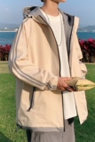 2024春装新款连帽夹克港风男士宽松休闲条纹外套男A436-806-P75，男装夹克，电商A436