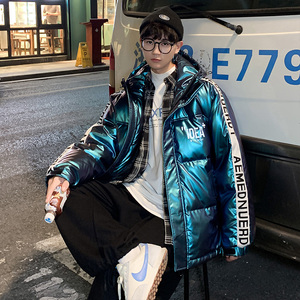 921 P190控价258羽绒服男冬季新款潮牌ins港风外套轻薄亮面冬装男图片