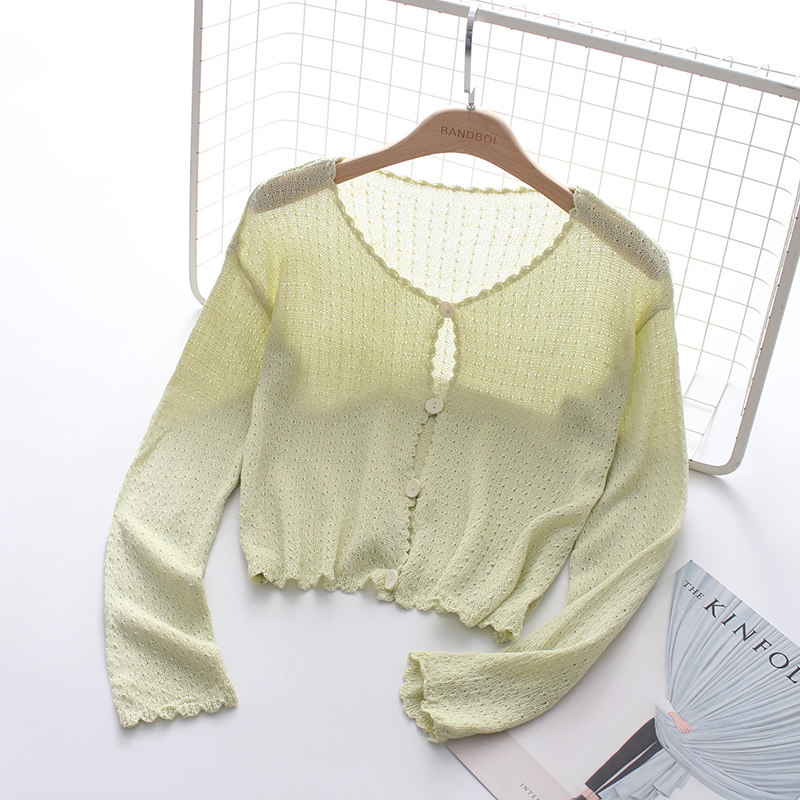 薄款外搭上衣针织衫开衫女短款空调衫披肩配吊带裙的小外套防晒衣