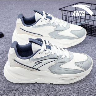 安踏不羁男鞋2026新款冬季皮面保暖男士皮面保暖跑步鞋运动休闲鞋