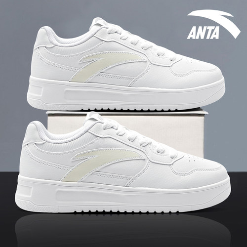 安踏2025秋冬厚底板鞋学生小白鞋