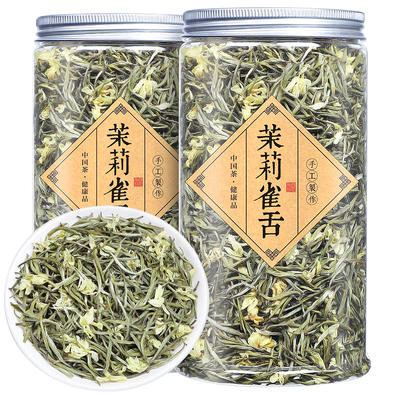 茉莉花茶2024新茶单芽特级踏雪兰妃茉莉雀舌浓香型茶叶散罐装500g