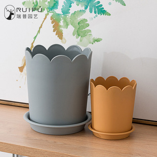 绿箩花盆 新创意北欧风加厚花盆塑料加仑盆家用树脂种植盆阳台月季