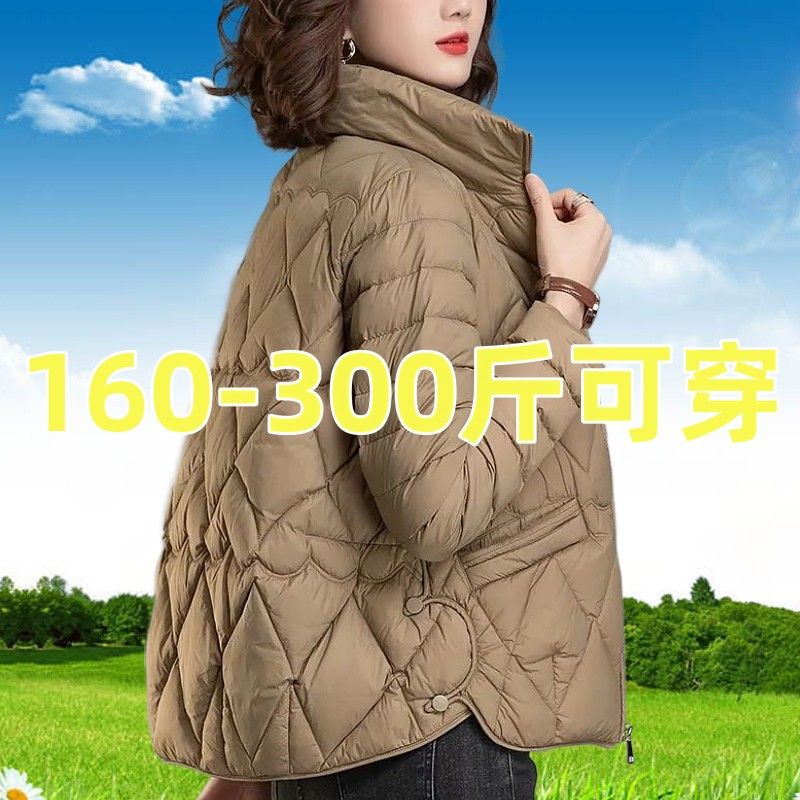 羽绒棉服2023冬季新款宽松短款大码300斤妈妈保暖棉衣外套棉袄潮