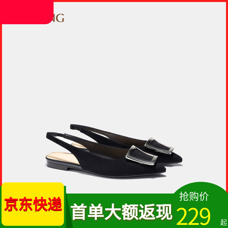 奥康商场同款女鞋穆勒鞋凉鞋尖头