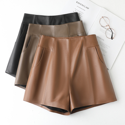 高腰简约草市街短裤显瘦阔腿裤