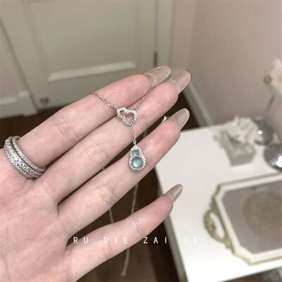 如蝶在野 福禄双全~mini双笙葫芦项链新中式轻奢高级感气质锁骨链