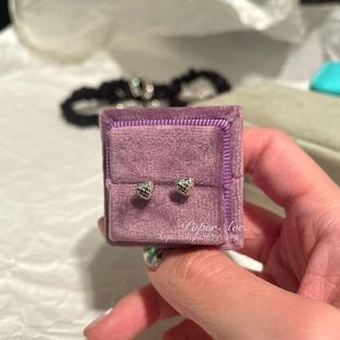 小香风の奶甜心 钛钢mini菱格爱心耳钉 小众耳骨耳屏耳蜗钉养耳洞