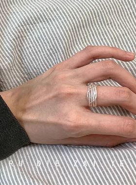 如蝶在野 涟漪~超独特！线条多层戒指轻奢高级感轻奢冷淡风开口戒