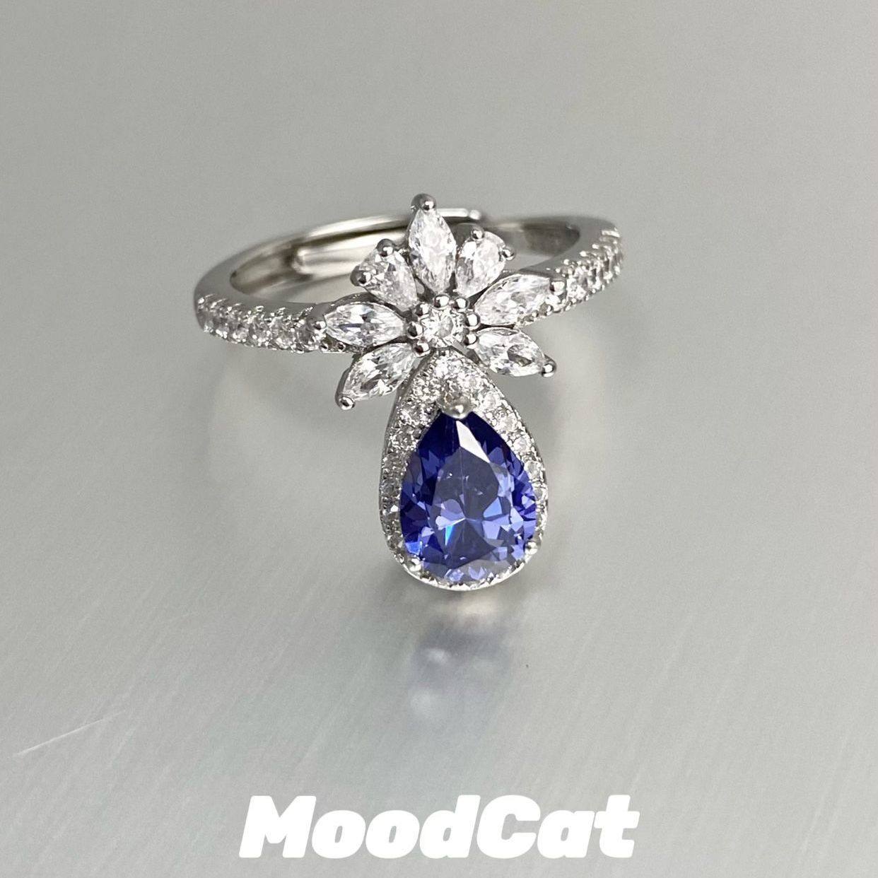 如蝶在野 星夜|s925镀银镶嵌优质锆石二创衍生萧逸婚戒开口戒指女